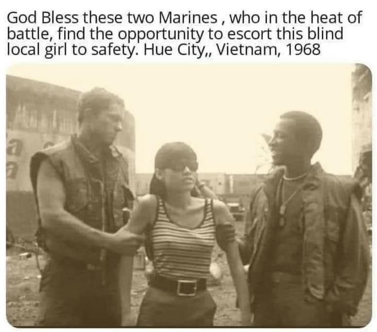 Local girl, saved by marines. Vietnam 1968