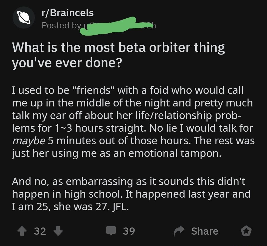 Don't be the discardable emotional tampon.
