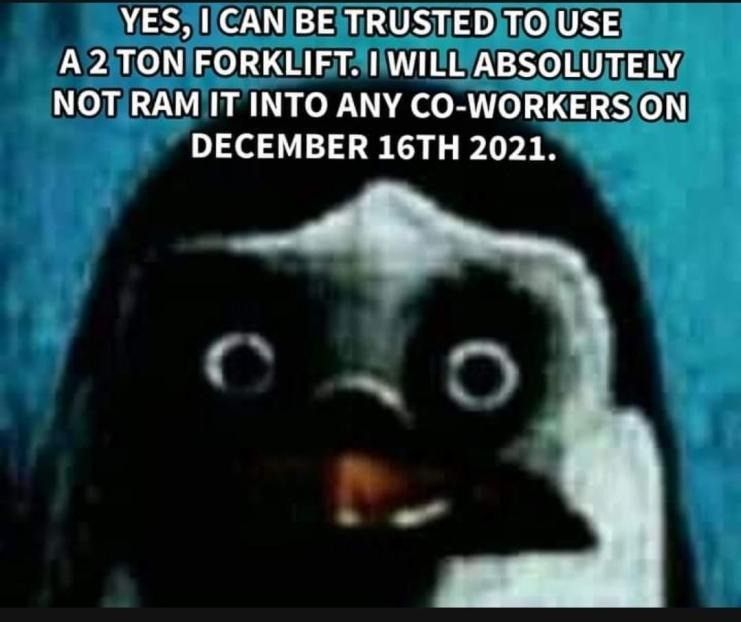 I'm normal and can be trusted with heavy machinery