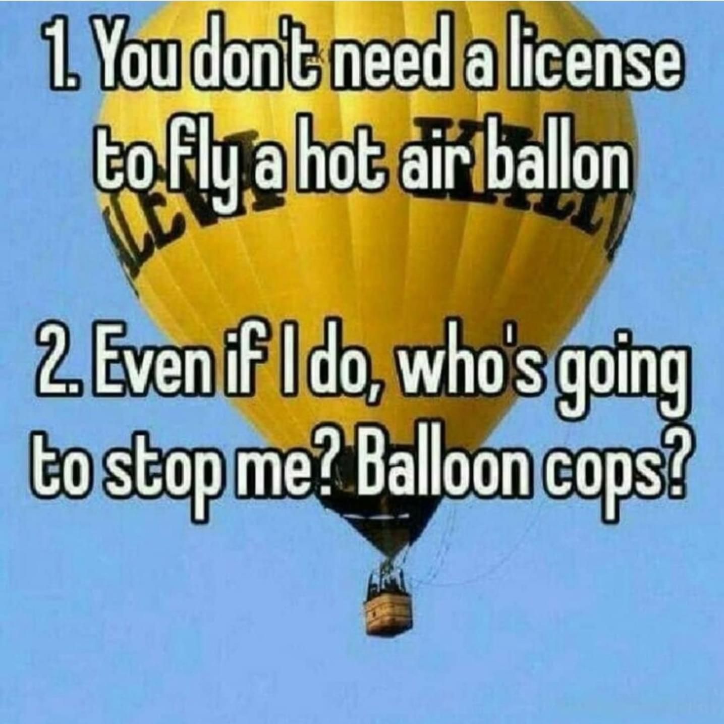 Everyone gangsta until the balloon cops come floating around