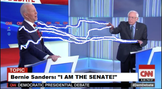 Bernie Sanders uses his socialist powers during a debate