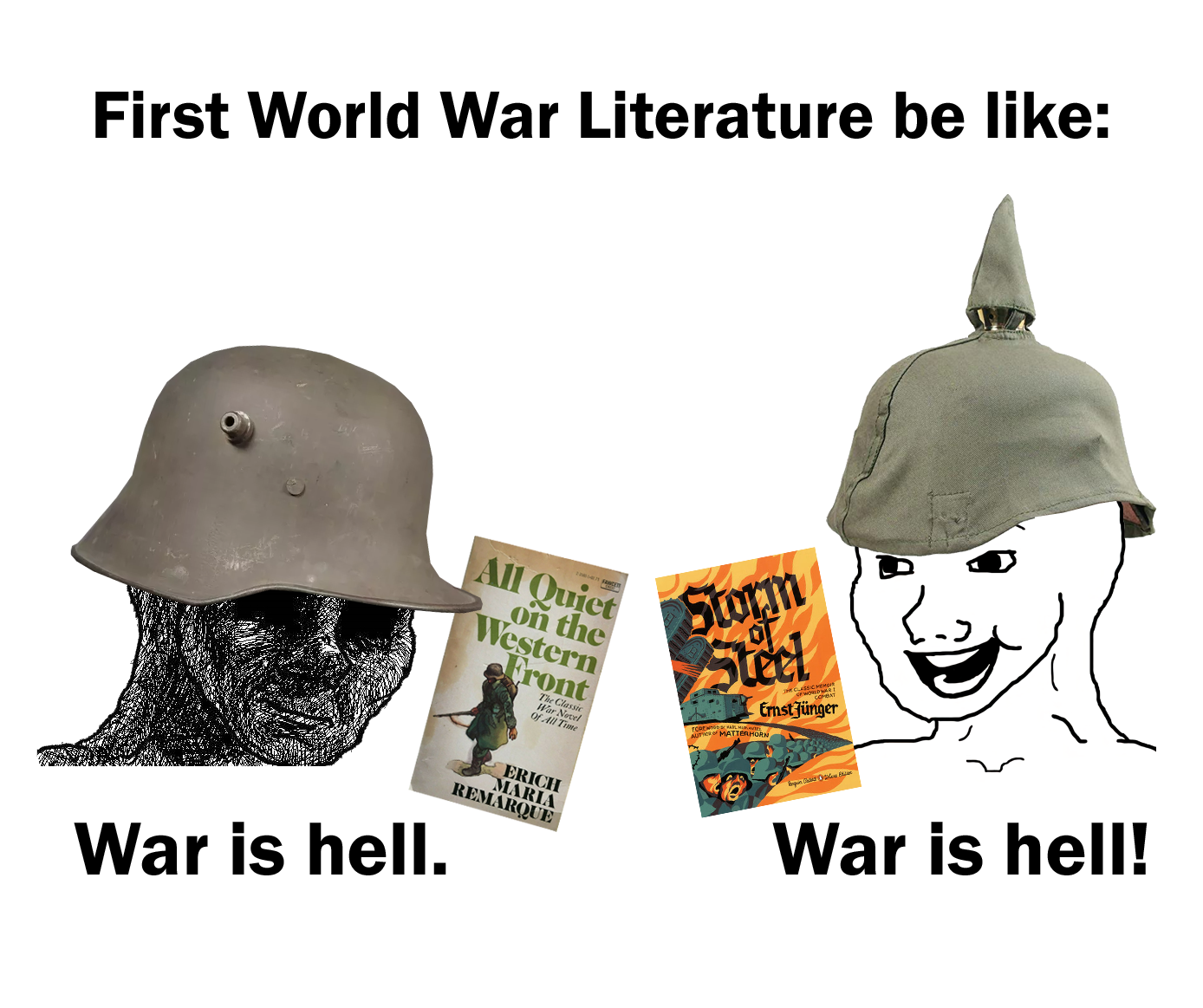 What better way to mark the end of the First World War than a meme about literature?