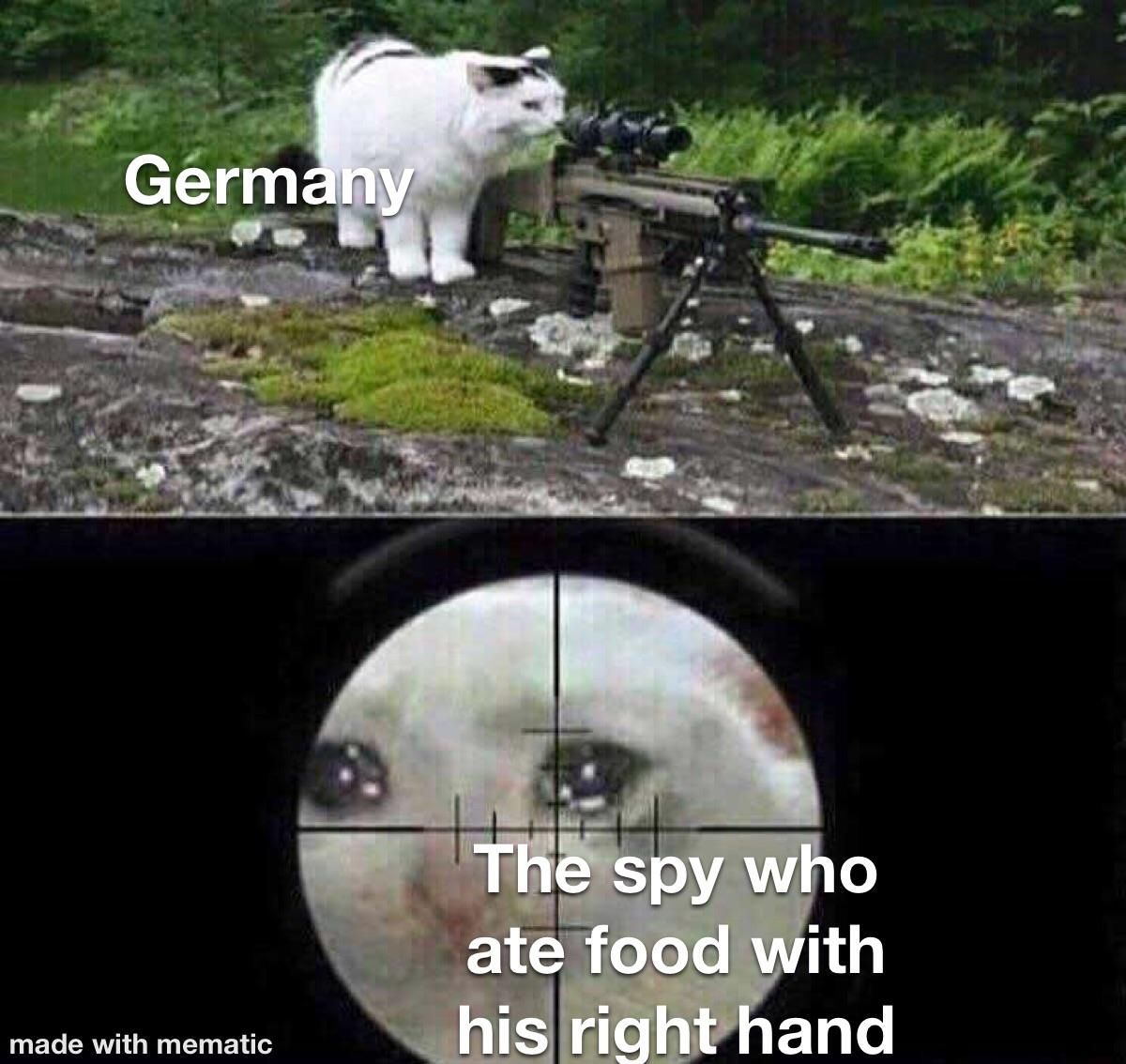 90% of the world is right handed, so Nazi Germany taught all their soldiers to eat left handed so if there was a spy they would know by watching them eat