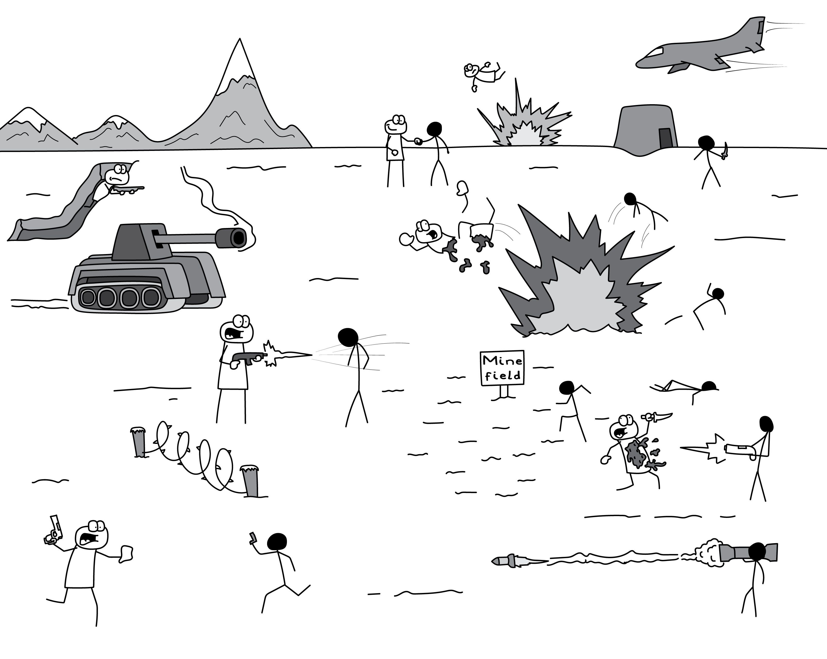 Who drew huge battlefields with stick figures as a kid?