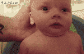 Baby cold bath water reaction