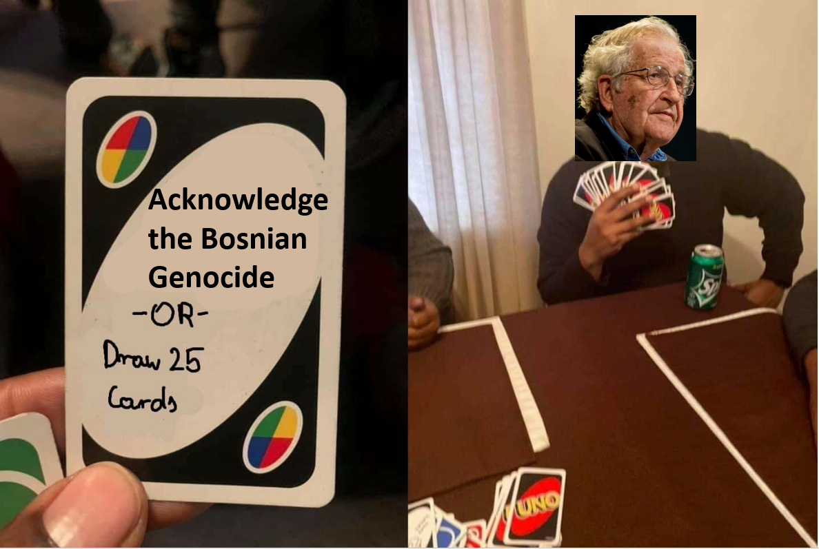 I was today years old when I learned that Noam Chomsky is a genocide denier