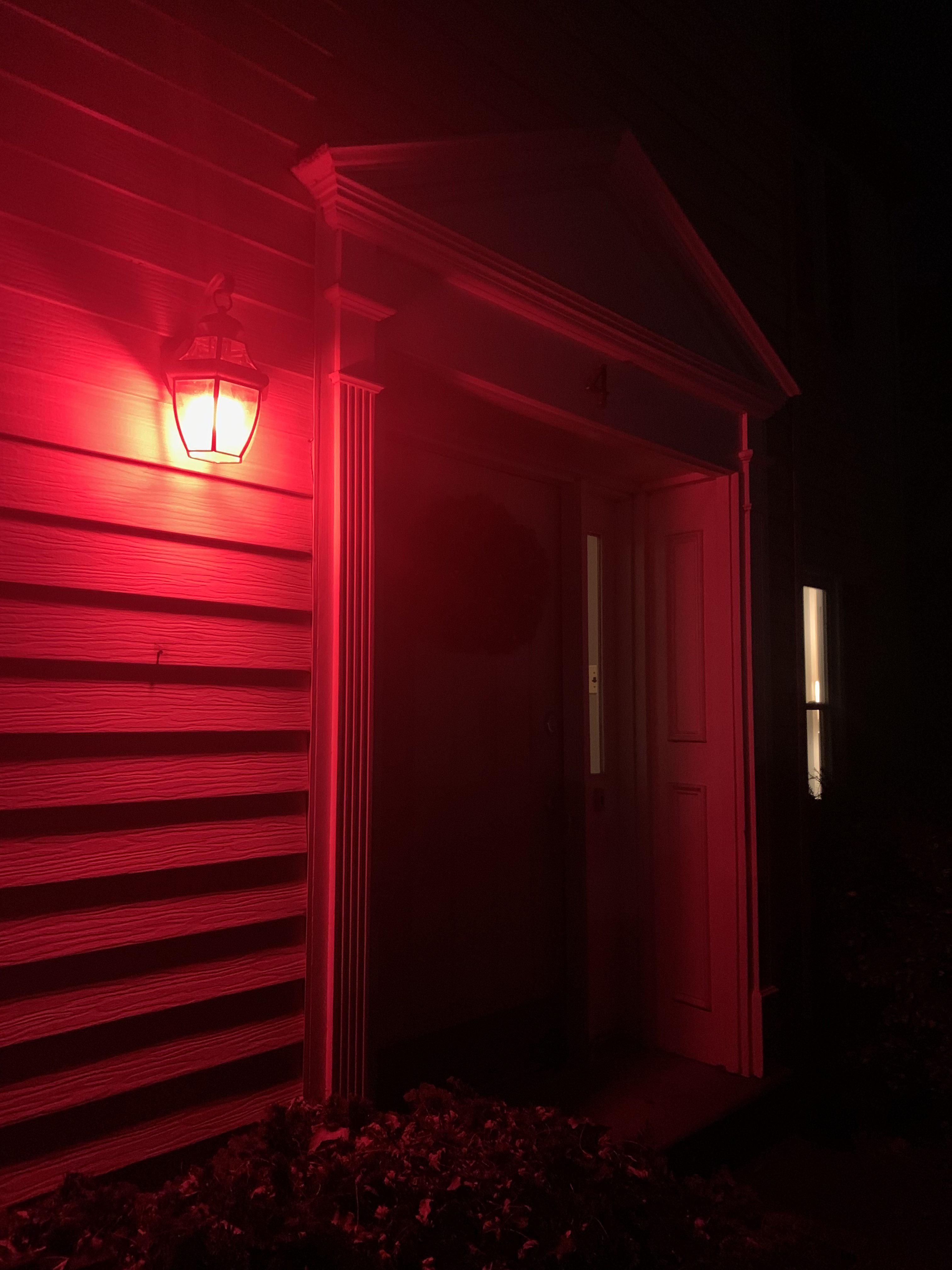 Wife wanted holiday-colored porch lights. She’s not loving her new name - Roxanne.
