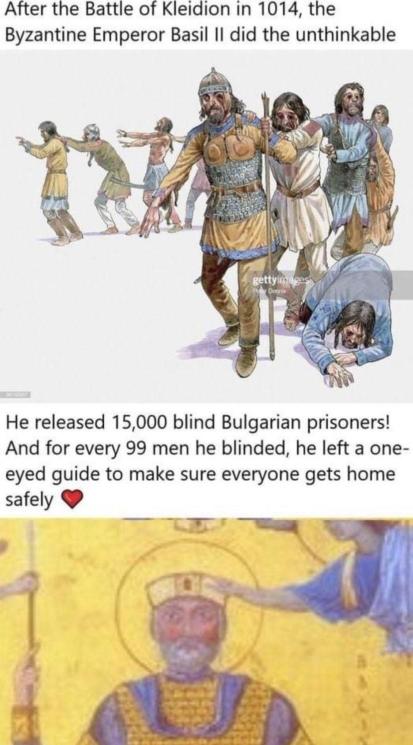 What a nice wholesome Roman emperor helping his fellow enemies get home ❤️