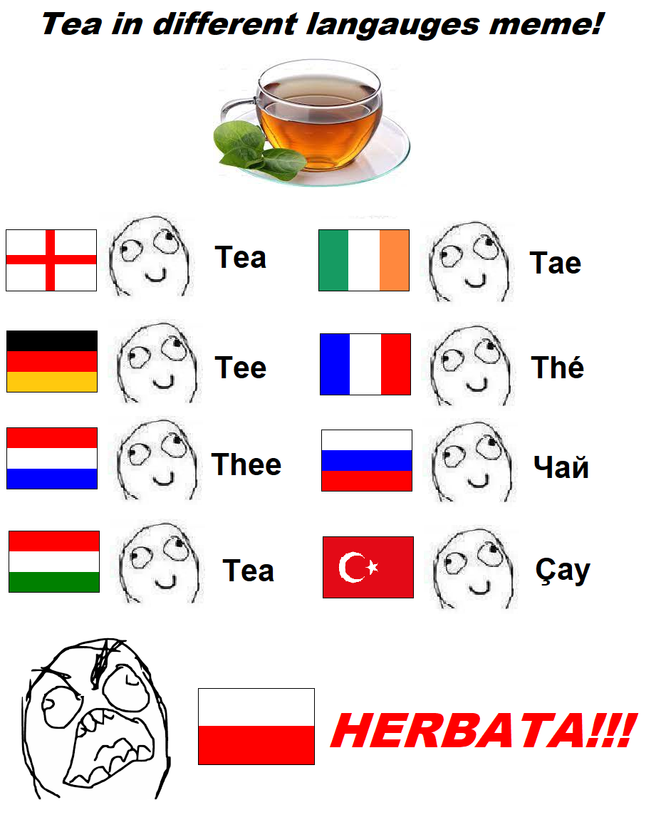 Tea in other Languages meme