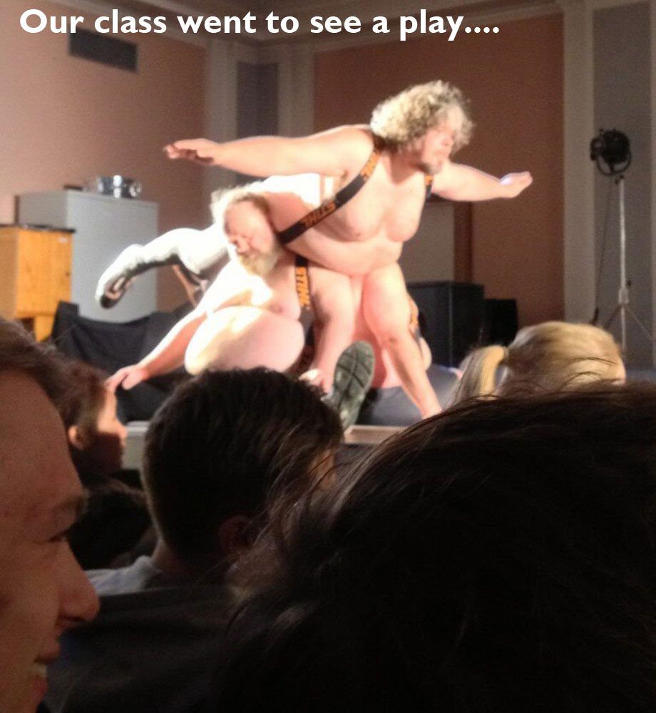 I'm sure this scene made sense in the play...