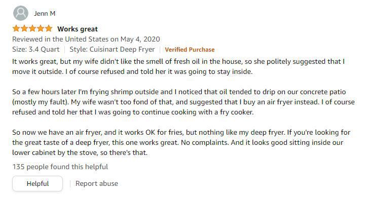 Review For a Deep Fryer on Amazon