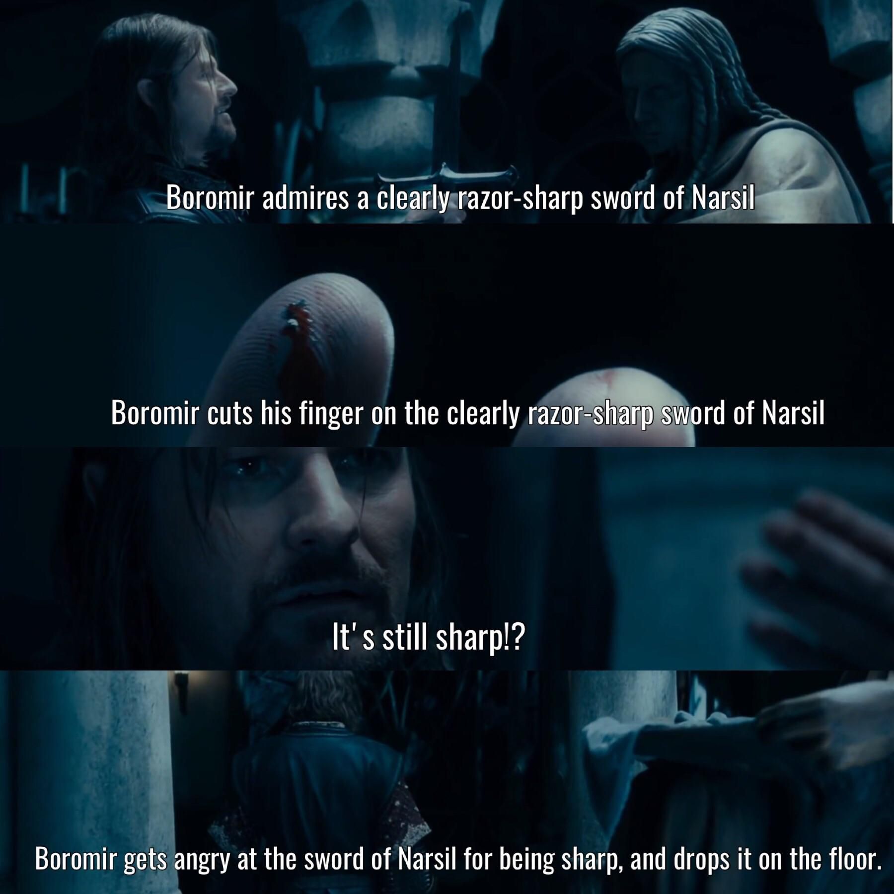 "Just an old heirloom. It's n-not as if I would want the glory of Gondor restored, you baka!"