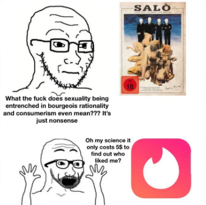 [memes that criticize tinder to deter the concurents]