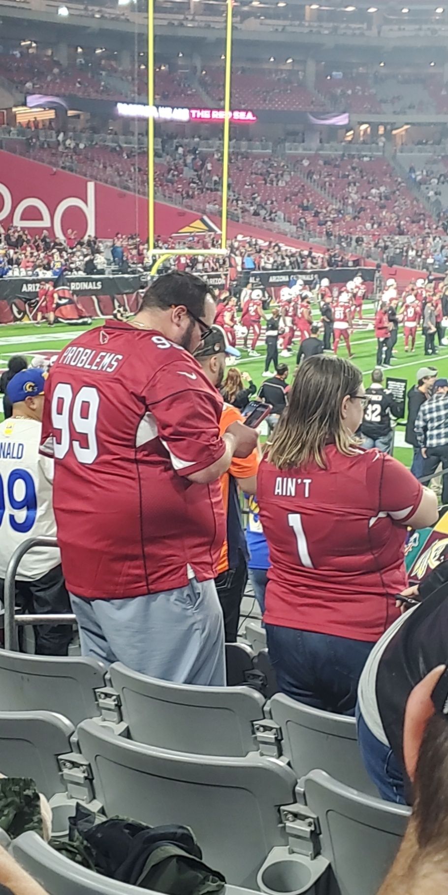 Saw this at the Cards game tonight...#relationshipgoals