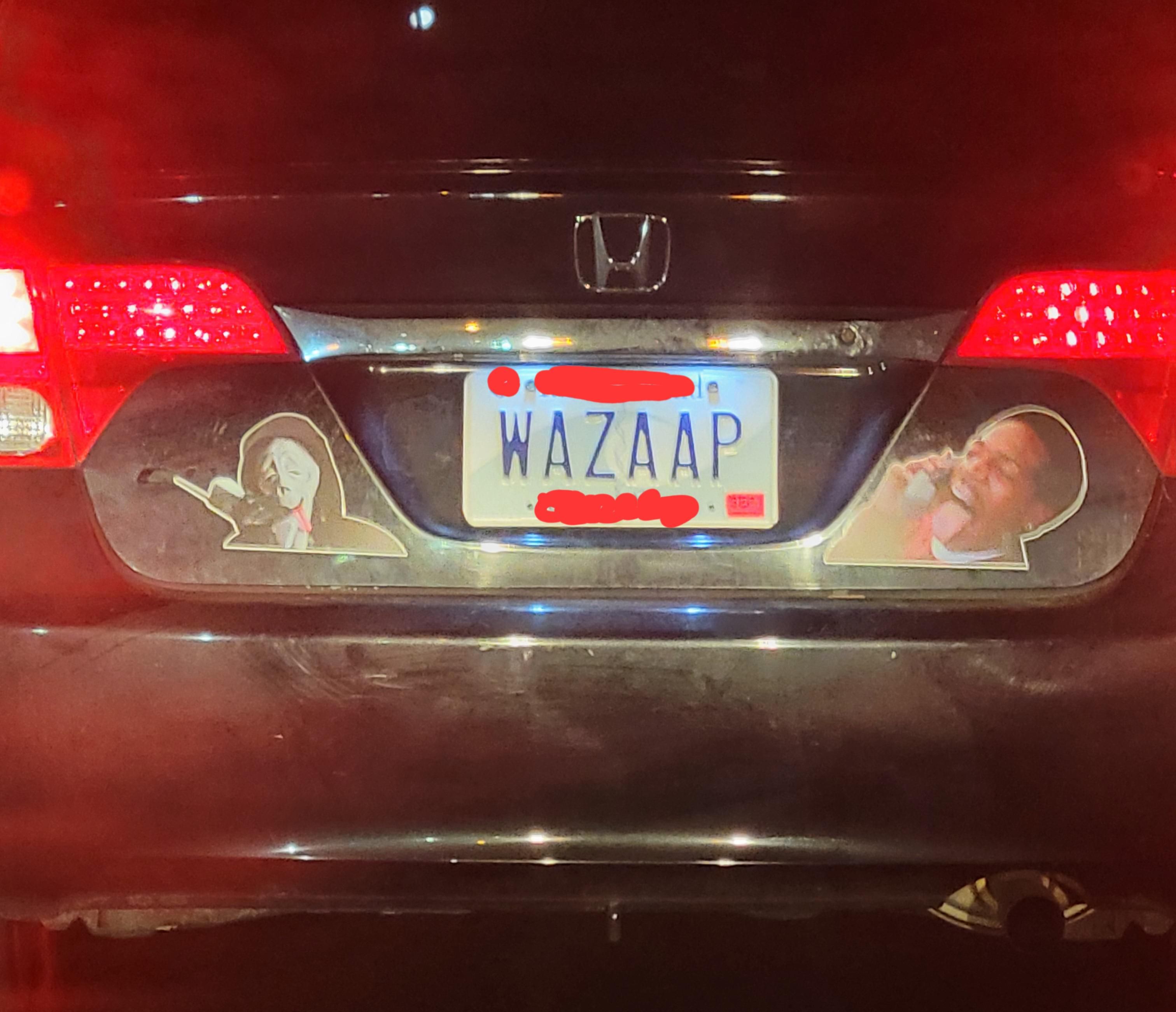 Driver in front of me today knows wazaap.