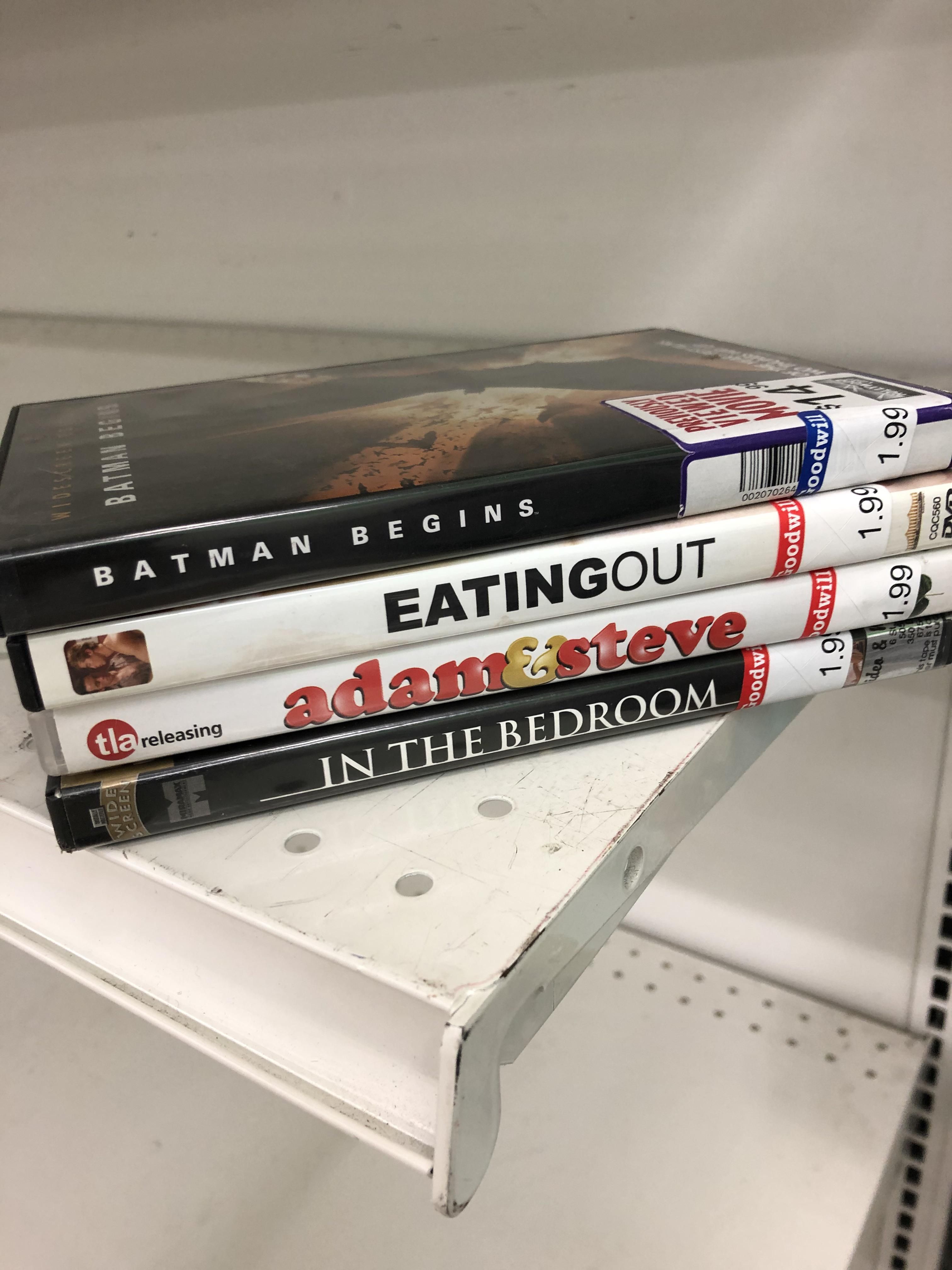 I love rearranging movie titles at the thrift store.