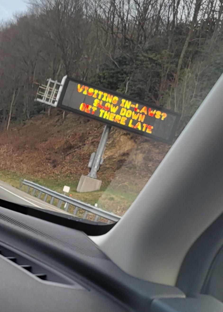 This traffic sign in Virginia with a sense of humor.