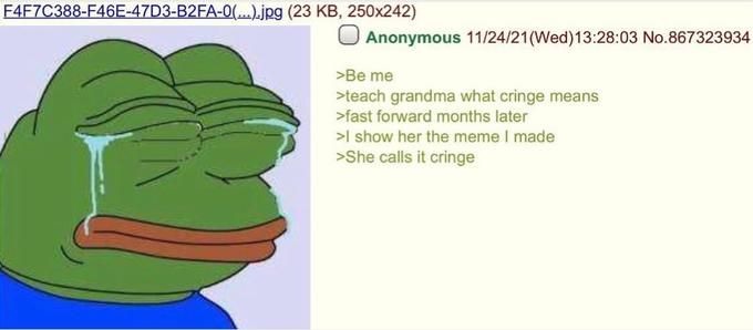 Anon disappoints his grandma