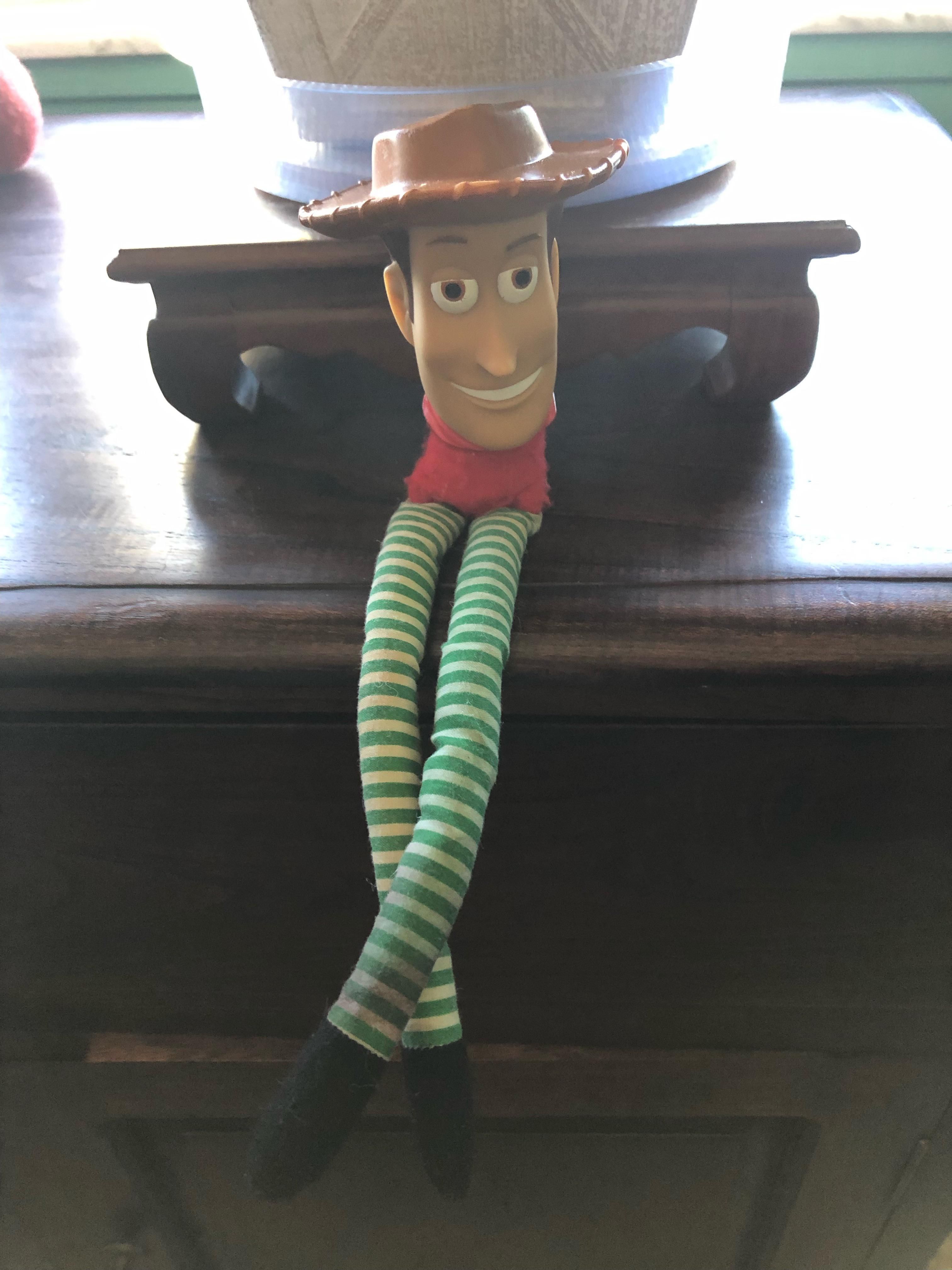 My dad never wanted to spend the money on a new toy after my Woody doll broke as a young child. I present this cursed creation that I spent an unholy amount of time with.