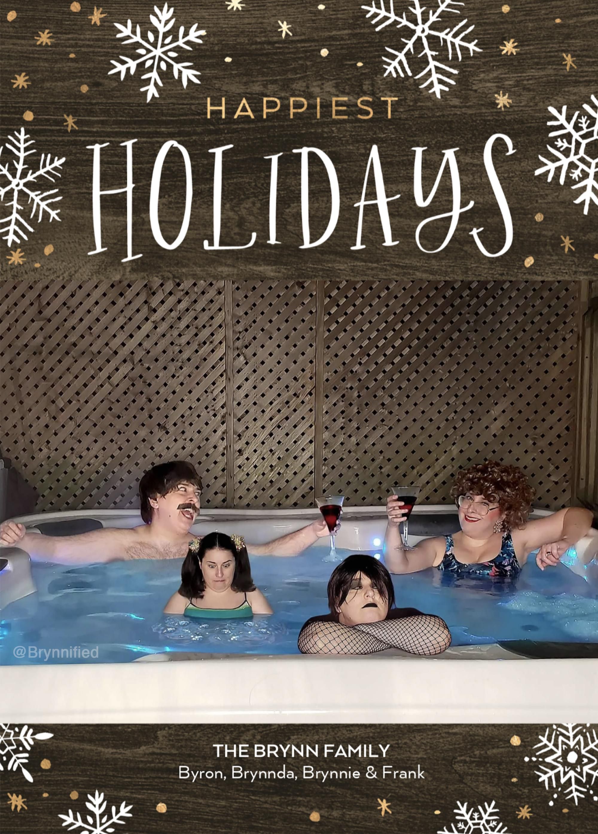 I photoshopped myself to be my own awkward family and sent it out to my friends and family as my holiday card.