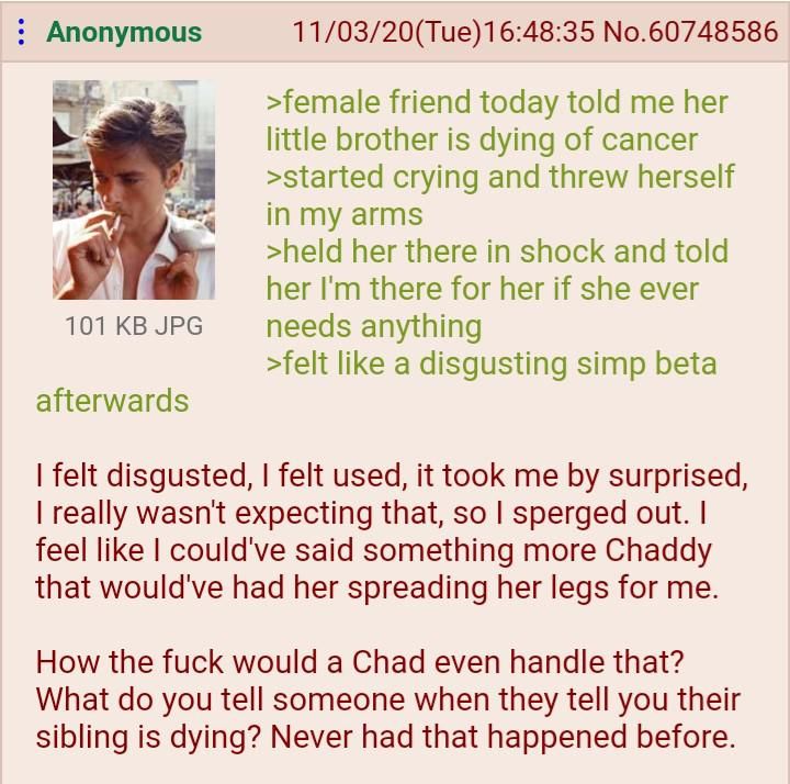 That's rough, buddy.