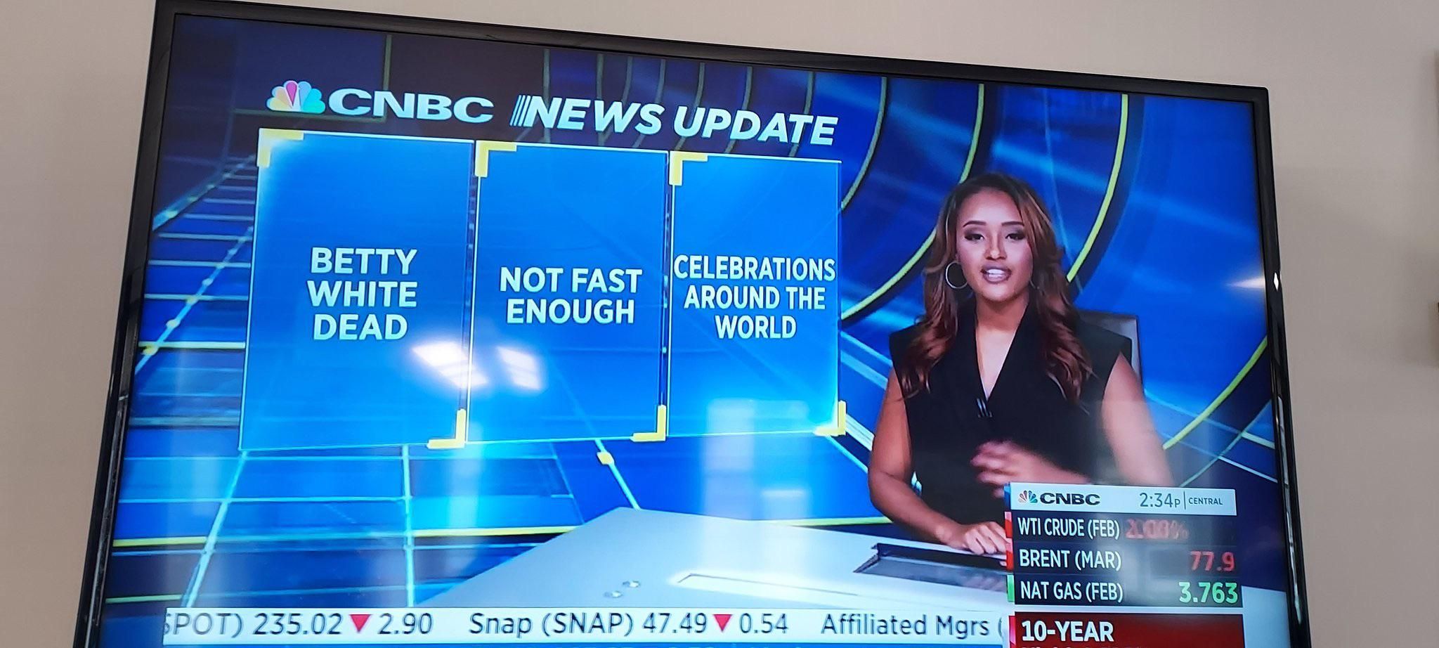 Betty White would love this graphic CNBC just put up