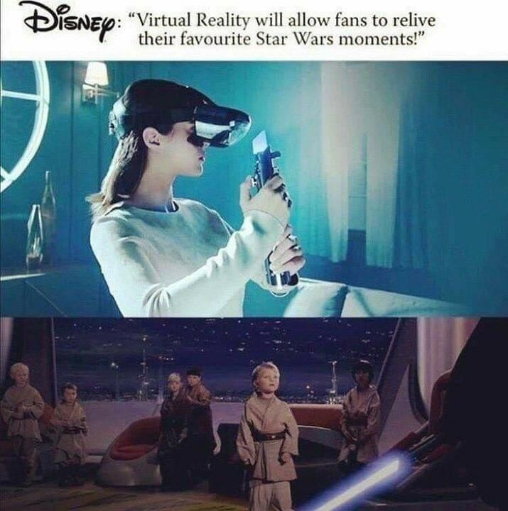 "Not even the younglings were spared." Holds hand in front of mouth to contain laughter*