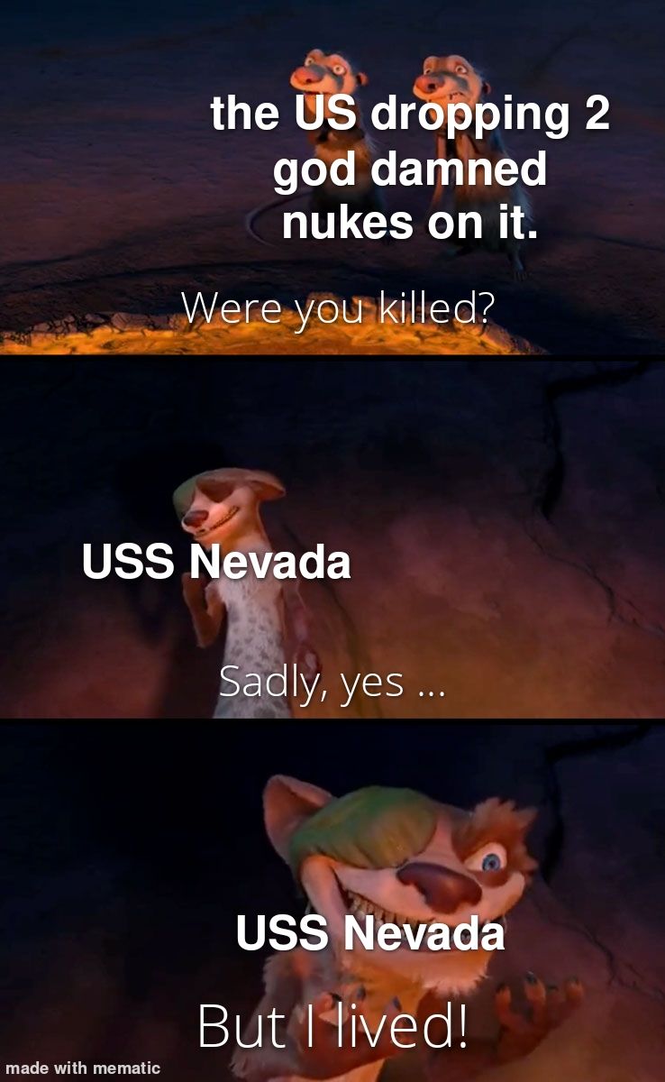 Not kidding, the USS Nevada just refused to sink