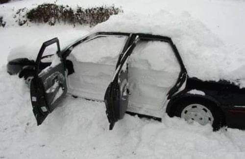 It's snowed a little today