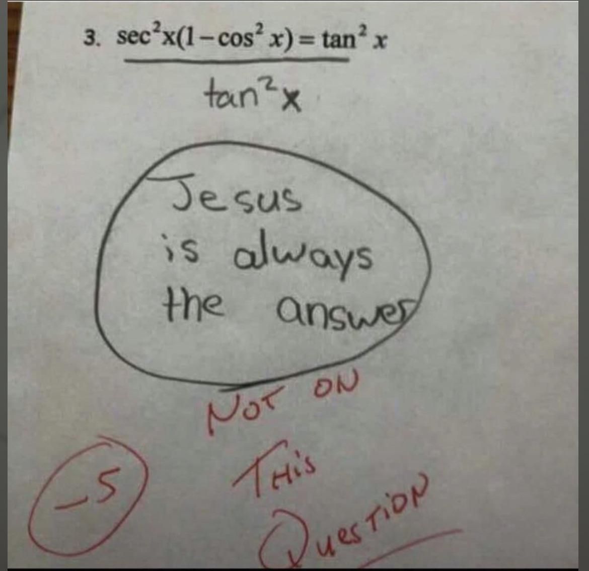 Jesus is not always the answer