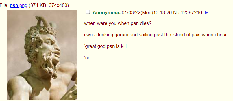 That time the Great God Pan was kill