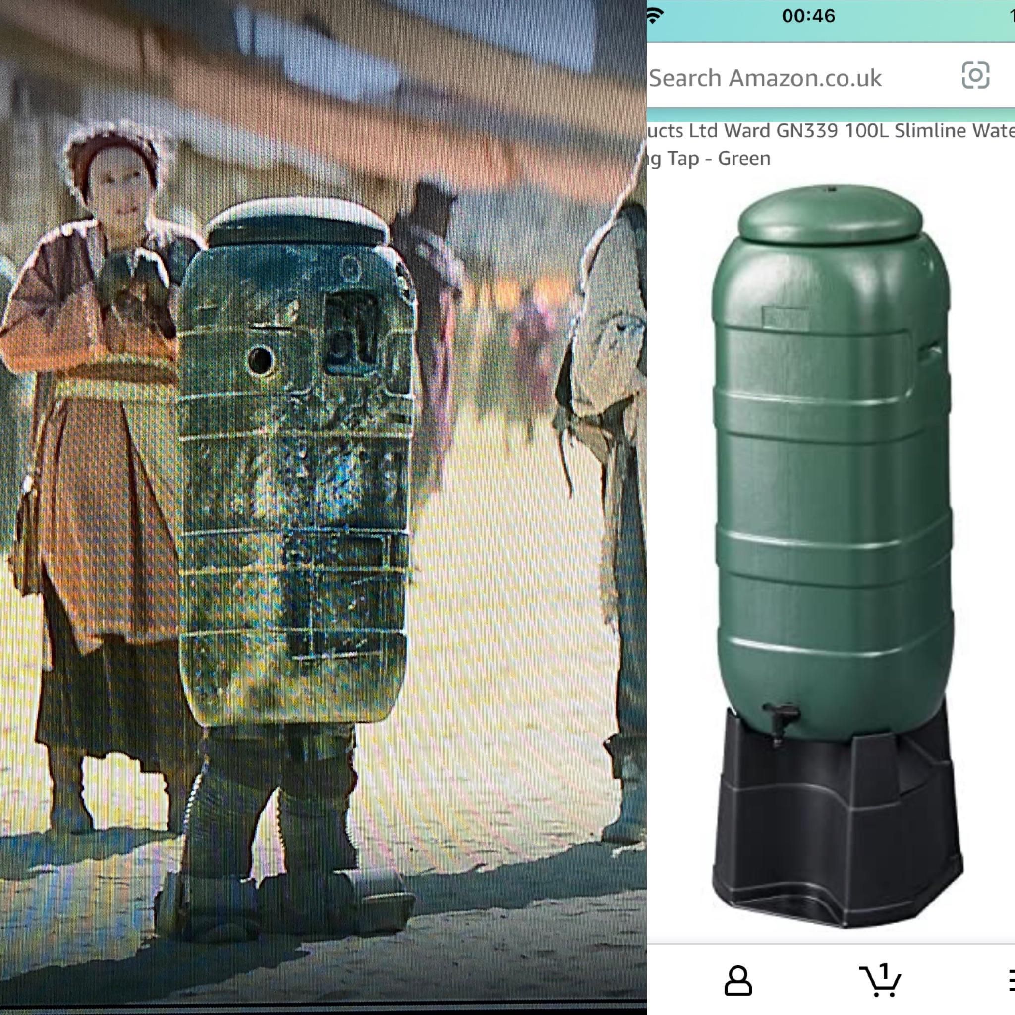 In Boba Fett, one of the droids is a grown man in a rain barrel. This is in reference to Star Wars fans who cry buckets of tears every time a new Star Wars comes out.