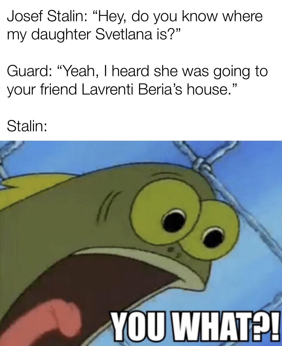 If you don’t know who Lavrenti Beria was, just know that Stalin was smart for telling his daughter to get the *** out of his house