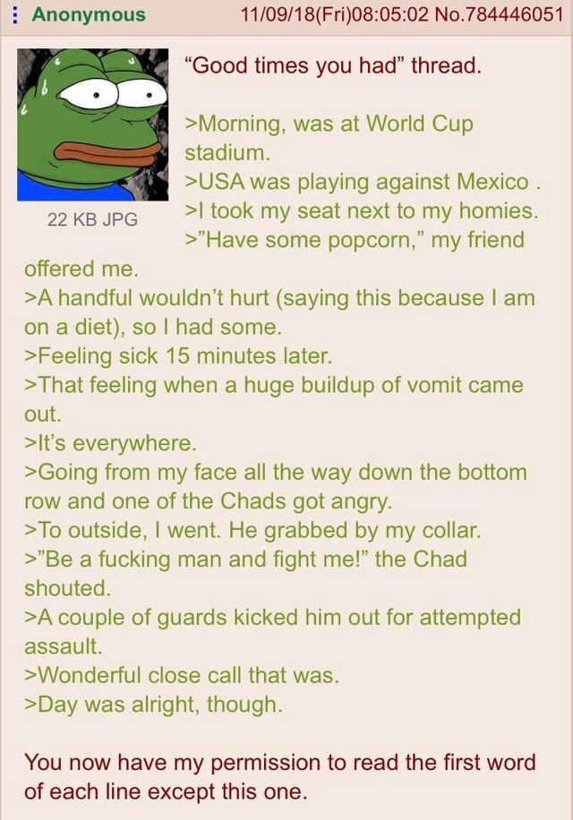 anon was watching soccer
