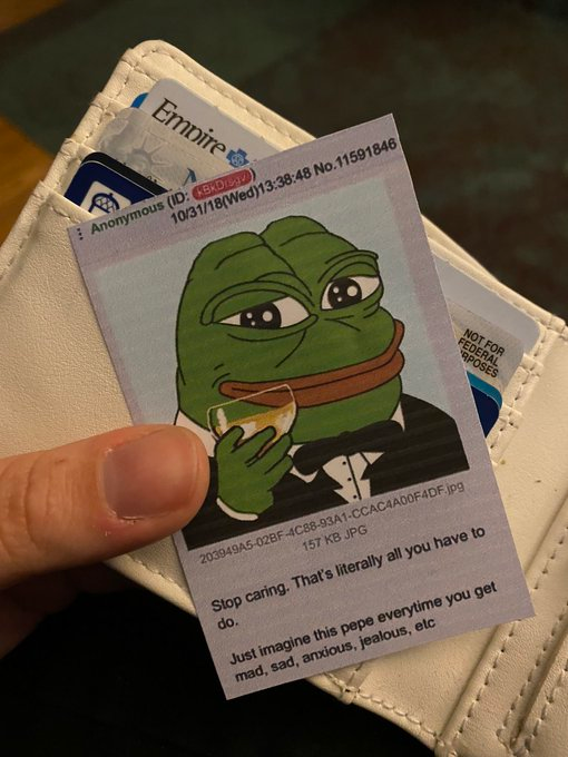 Pepe/apu a day - 27 Always keep this in my wallet