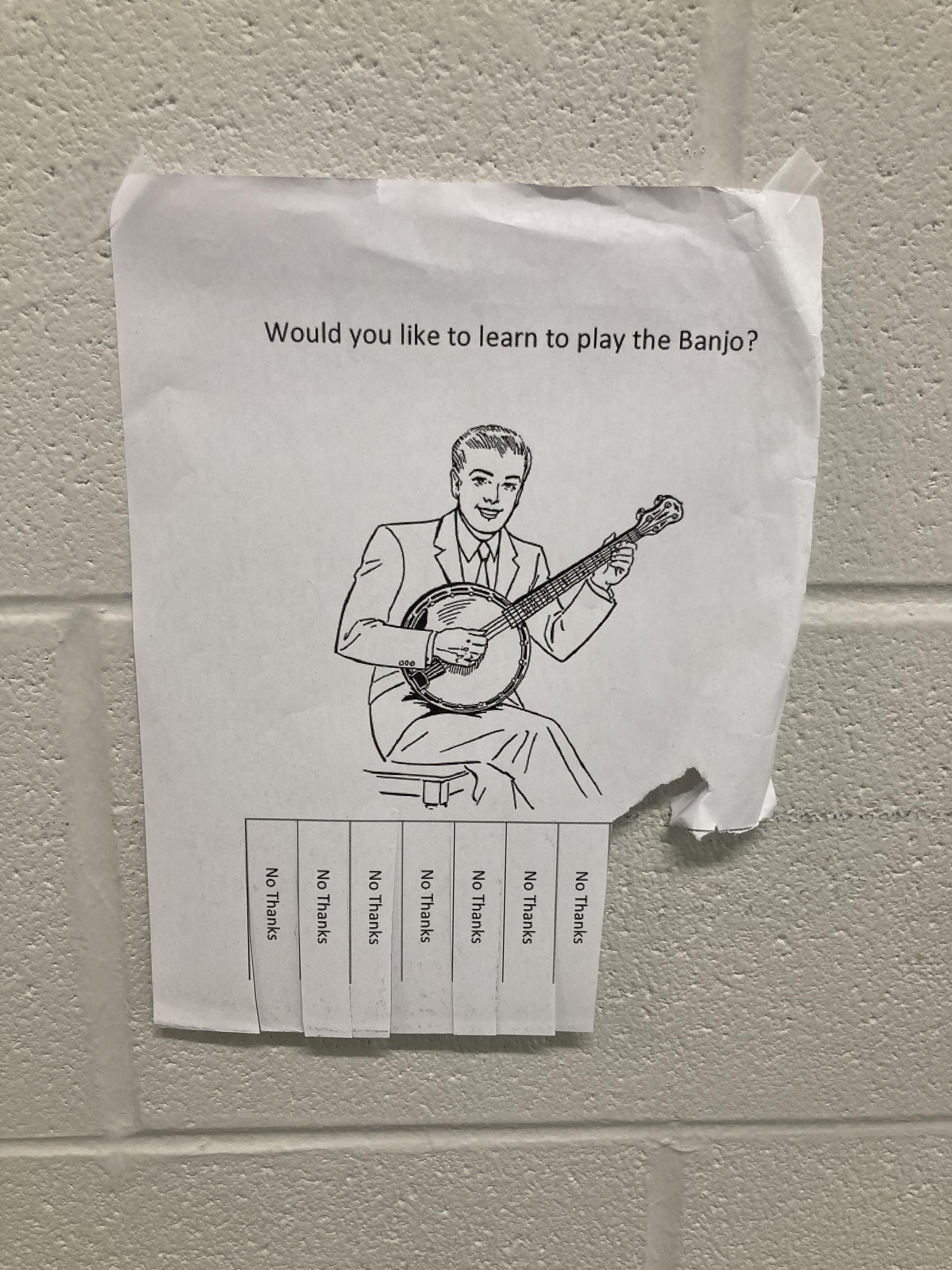 Seen posted in the performing arts hallway where I teach. I love these kids.