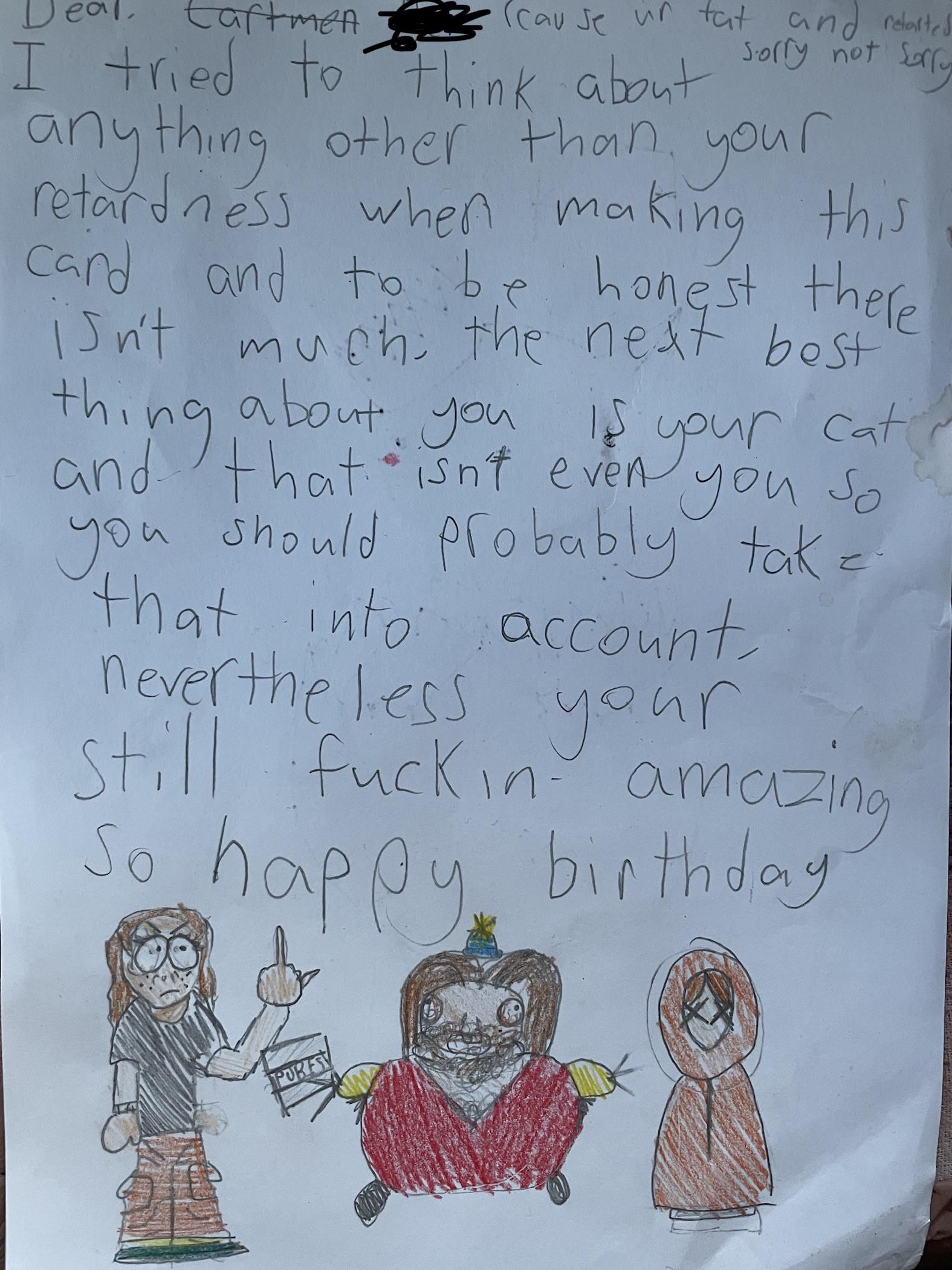 My partners daughter made me the sweetest birthday card I’ve ever received