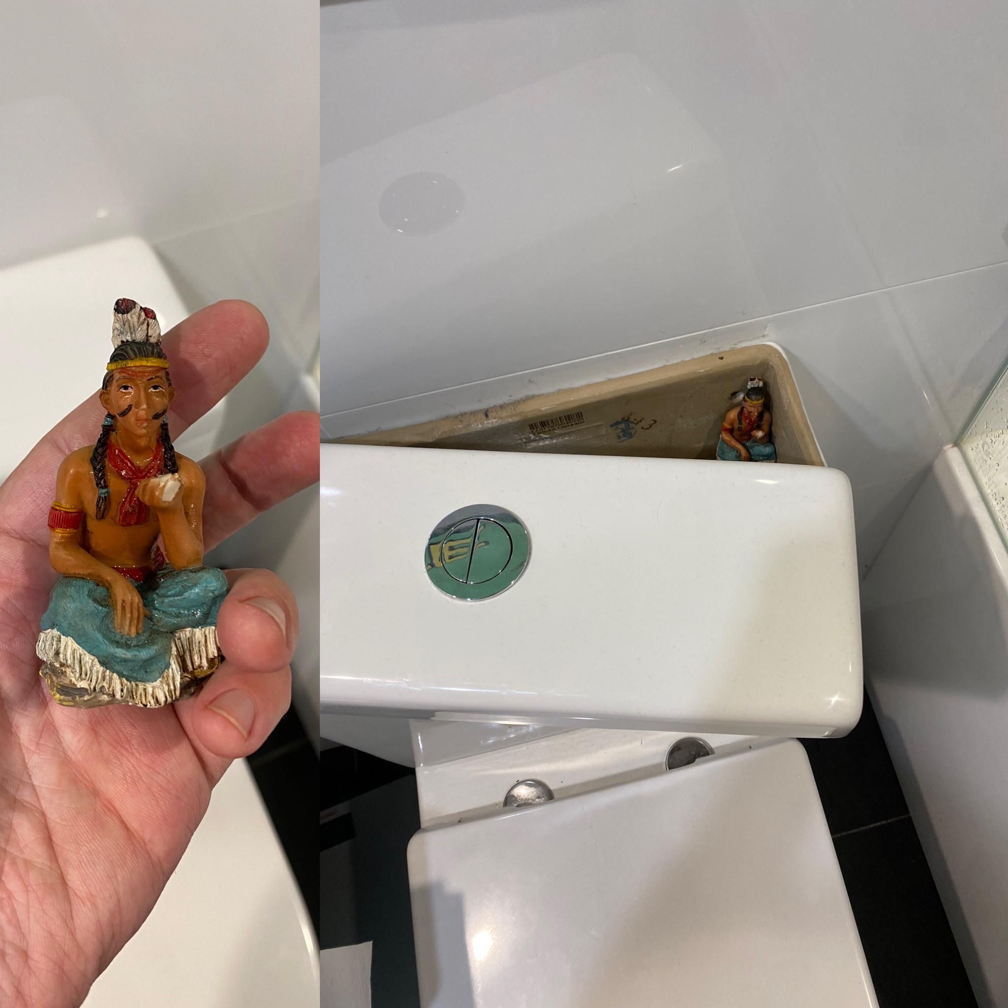 My mate and I have been hiding this Indian statue in each other’s houses for over 15 years. I don’t remember how the game started but this is his latest hiding spot