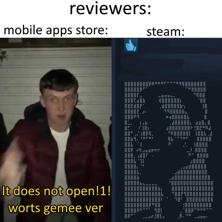 Yes, steam reviews are braille images