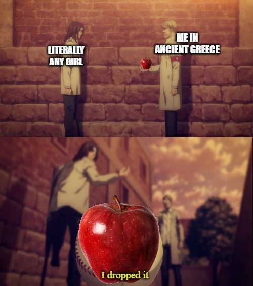the apple was used to declare love to someone, and grabbing it meant you were accepting their request