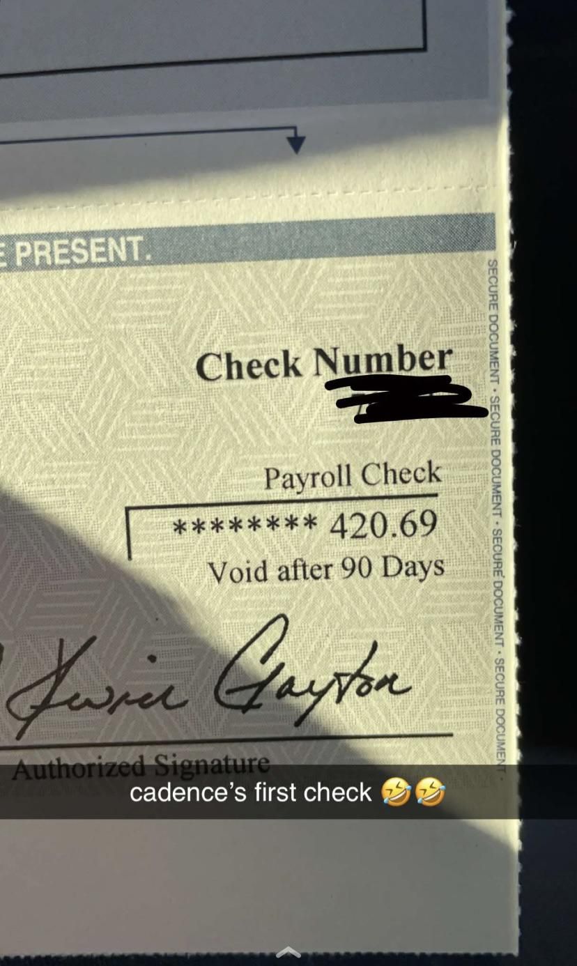 My little brothers first ever paycheck… Wow