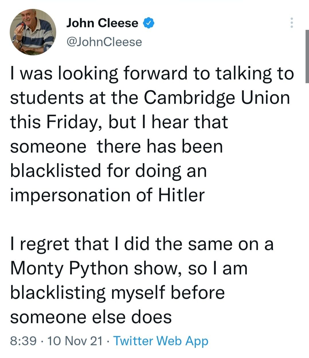 John Cleese is literally Hitler.
