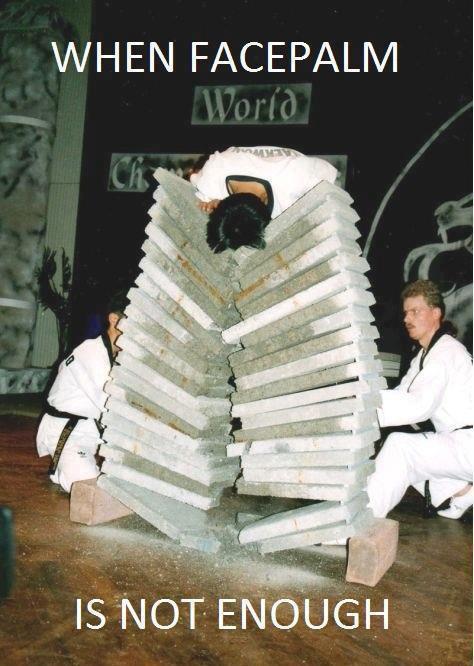 Tae Kwon Do takes Facepalm to a whole new level.