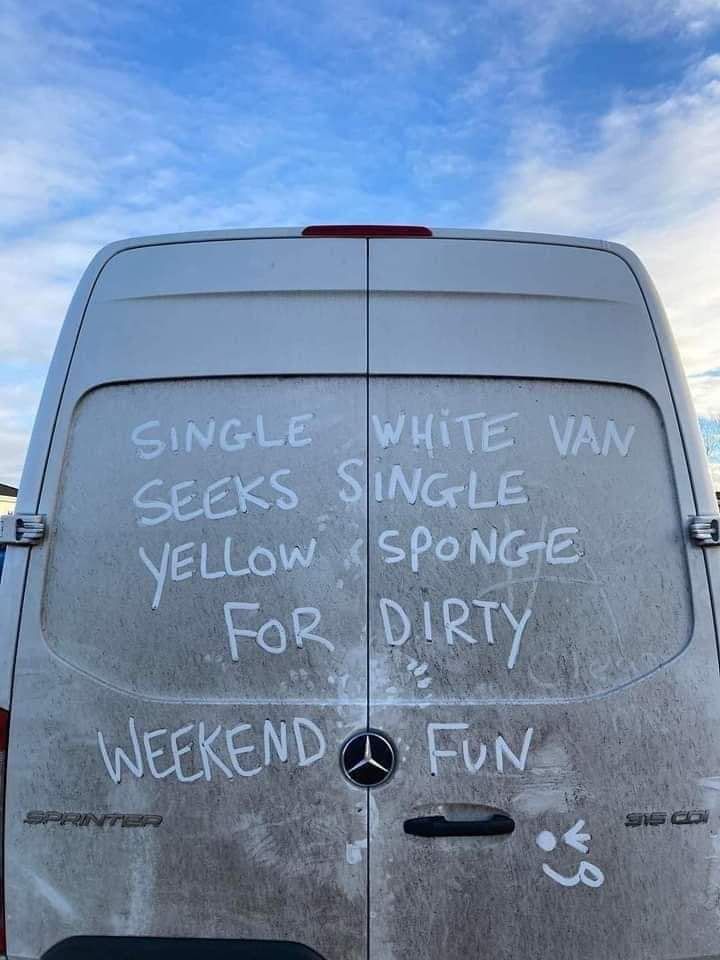 Writing on this dirty van!