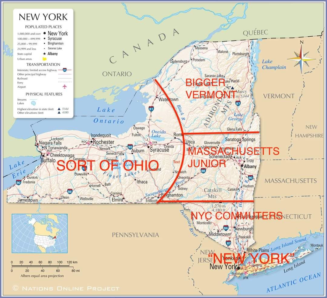 Map of New York as seen from a New Yorker