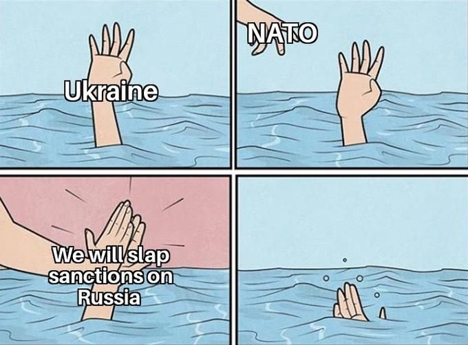 We're very concerned, also here's an edgy tweet to make fun of Russia