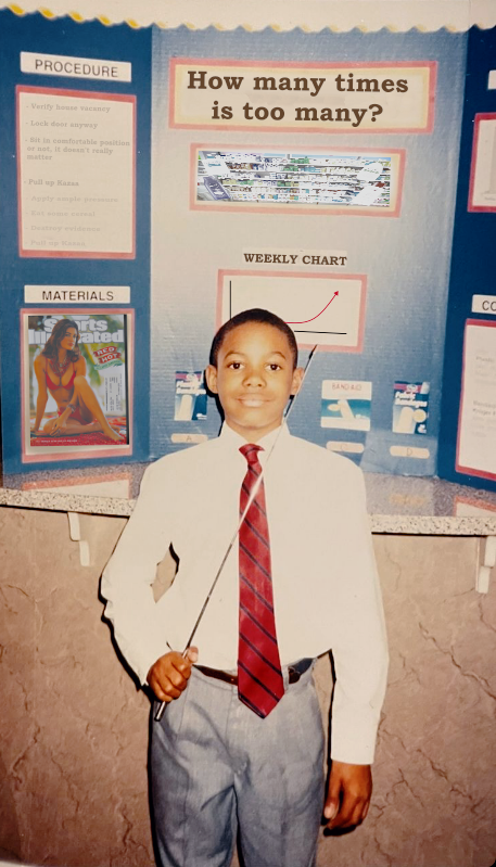 Buddy asked me to touch up his old science fair photo.... Didn't say how, though.