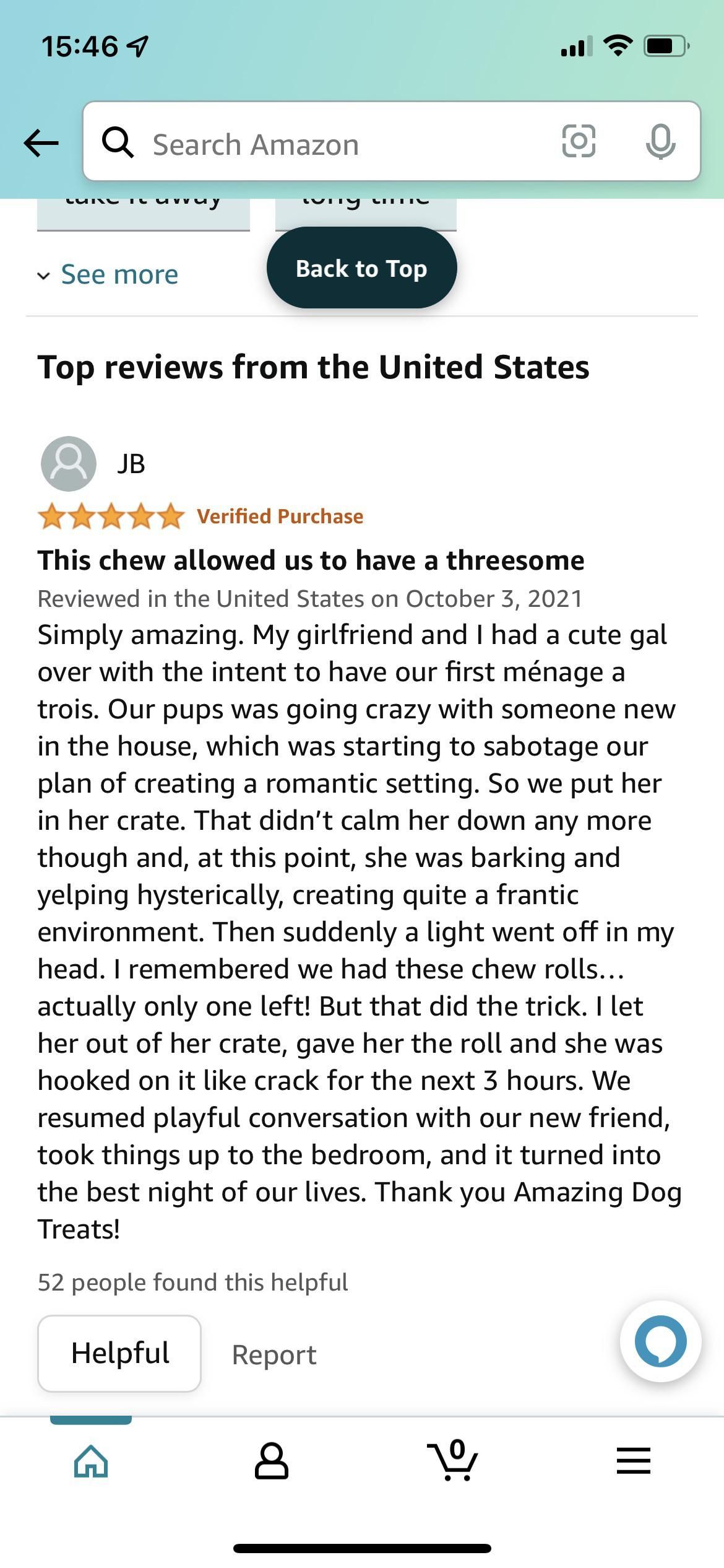 I was reading reviews for dog bones on Amazon and...