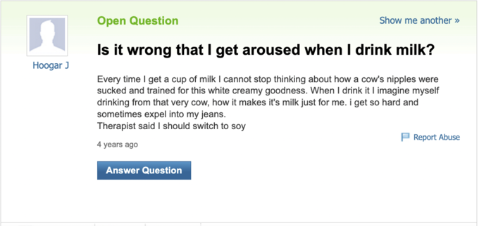 Don't tell him that store bought cow milk is a mix of milk from lots of cows