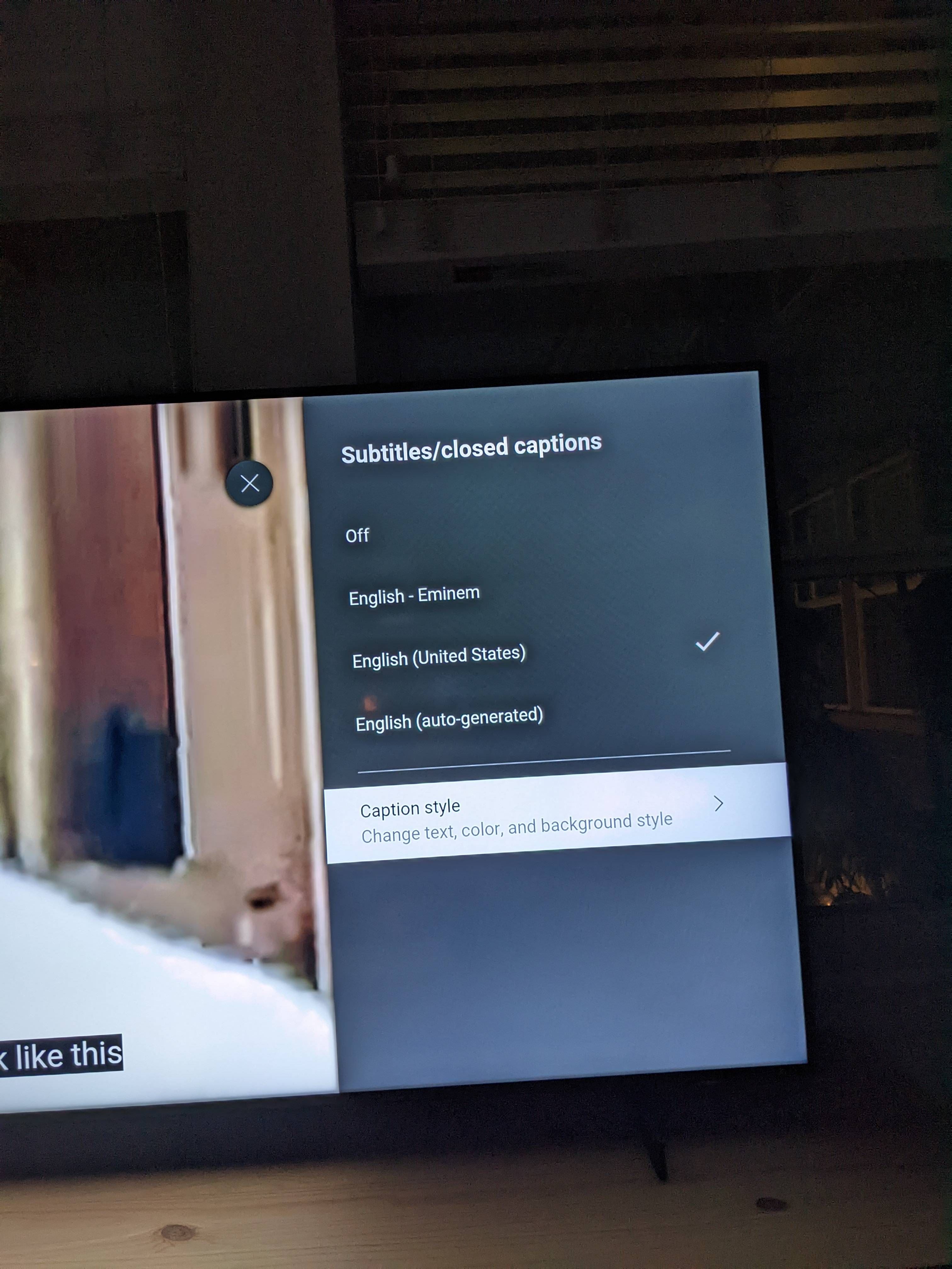 My TV has "English - Eminem" as a language option